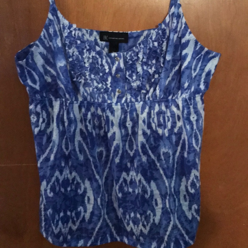 Inc blue and white Spaghetti tank top